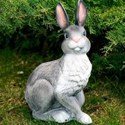 Фигура садовая Заяц серый полистоун F01007-Gray - фото 57156