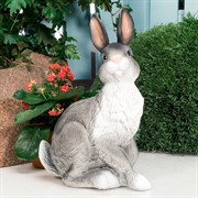 Фигура садовая Заяц серый полистоун F01007-Gray - фото 57157