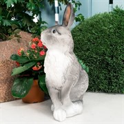 Фигура садовая Заяц серый полистоун F01007-Gray - фото 57158