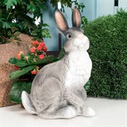 Фигура садовая Заяц серый полистоун F01007-Gray - фото 57159