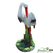 Фигура садовая Аист с лягушкой полистоун 85 см F01218 - фото 57174