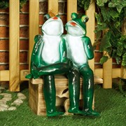 Фигура декоративная Две лягушки для сада поилстоун 50 см F01166 - фото 57245