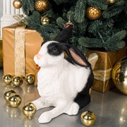 Фигура садовая Заяц ушастый черно-белый полистоун F07429-WBL - фото 57249