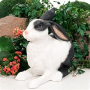 Фигура садовая Заяц ушастый черно-белый полистоун F07429-WBL - фото 57251
