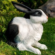 Фигура садовая Заяц ушастый черно-белый полистоун F07429-WBL - фото 57253