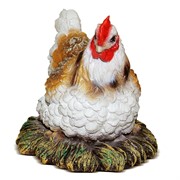Фигура декоративная Курица в гнезде полистоун 19см F07784 - фото 57271