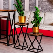 Подставка под цветы напольная Лофт большая тёмная сосная 66-207-TS - фото 57276