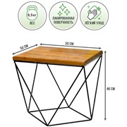 Стол журнальный Лофт металл и темное дерево 66-112 - фото 57308