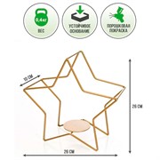 Подсвечник кованый Звезда под одну свечу 607-35-G - фото 57309