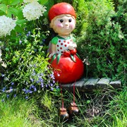 Фигура садовая Гном помидорка для дачи и сада стеклопластик высота 43см U08995 - фото 57404