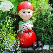 Фигура садовая Гном помидорка для дачи и сада стеклопластик высота 43см U08995 - фото 57405