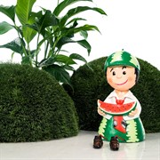 Фигура декоративная Гном садовый Арбуз стеклопластик высота 40см U09027 - фото 57410