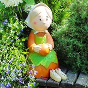 Фигура садовая Гном Дыня декоративный полистоун высота 37см U09030 - фото 57447