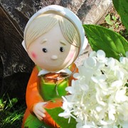 Фигура садовая Гном Дыня декоративный полистоун высота 37см U09030 - фото 57448