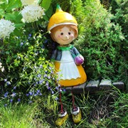 Фигура садовая Гном Лучок полистоун высота 44 см U09019 - фото 57463