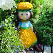 Фигура садовая Гном Астра жёлтая стеклопластик высота 40см U09047 - фото 57537