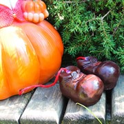 Фигура декоративная Гном Тыква для сада и участка высота 41см U09031 - фото 57556