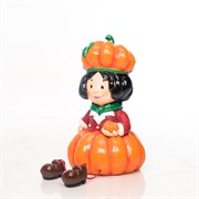 Фигура декоративная Гном Тыква для сада и участка высота 41см U09031 - фото 57558