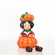 Фигура декоративная Гном Тыква для сада и участка высота 41см U09031 - фото 57560