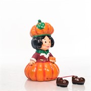 Фигура декоративная Гном Тыква для сада и участка высота 41см U09031 - фото 57561