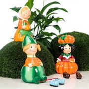 Фигура декоративная Гном Тыква для сада и участка высота 41см U09031 - фото 57567