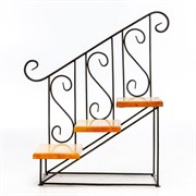 Подставка напольная Классика на 3 цветка металл+дерево высота 53см 59-414 - фото 57576