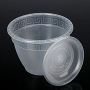 Горшок Антик 1,6л прозрачный с поддоном - фото 57770