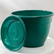 Горшок Антик 2,6л малахитовый с поддоном - фото 57772