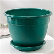 Горшок Антик 2,6л малахитовый с поддоном - фото 57773