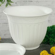 Горшок Виноград 1,6л белый с поддоном - фото 57780