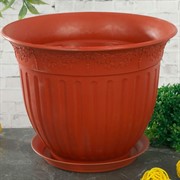 Горшок Виноград 1,6л терракот с поддоном - фото 57789