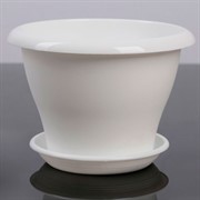 Горшок Гамма 1,6л белый с поддоном - фото 57792