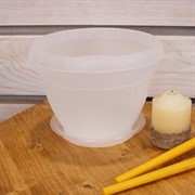 Горшок Флора 1,6л прозрачный с поддоном - фото 57953