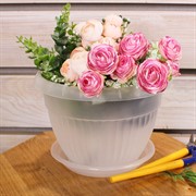 Горшок Флора 2,6л прозрачный с поддоном - фото 57979