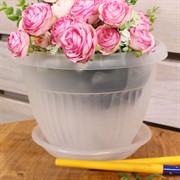 Горшок Флора 2,6л прозрачный с поддоном - фото 57980