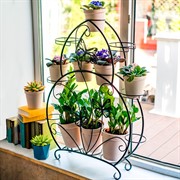 Подставка для цветов на подоконник Бабочки на 12 кашпо 41-918B - фото 57990