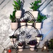 Подставка для цветов на подоконник Бабочки на 12 кашпо 41-918B - фото 57992