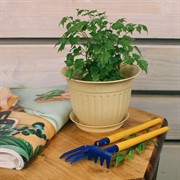 Горшок Виноград 0,5л кремовый с поддоном - фото 57999