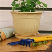 Горшок Виноград 0,5л кремовый с поддоном - фото 58000