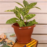 Горшок Гамма 2,9л терракот с поддоном - фото 58018