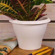 Горшок Гамма 2,9л белый с поддоном - фото 58029