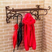 Вешалка настенная для одежды в прихожую с полкой 91-403 - фото 58031