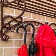 Вешалка настенная для одежды в прихожую с полкой 91-403 - фото 58032