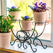 Подставка для трех цветов на подоконник металлическая 41-943B - фото 58036