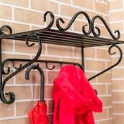 Вешалка для одежды настенная в прихожую с полкой 91-402 - фото 58044