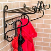 Вешалка для одежды настенная в прихожую с полкой 91-402 - фото 58046
