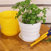 Горшок Лаура 0,7л белый - фото 58057