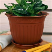 Горшок Виноград 1л терракот с поддоном - фото 58060