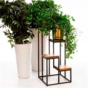 Подставка Лофт под цветы малая 4 полки металл+дерево 66-213-SS - фото 58068