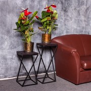 Подставка напольная под цветы Лофт 1 полка металл и дерево 66-211-TS - фото 58071